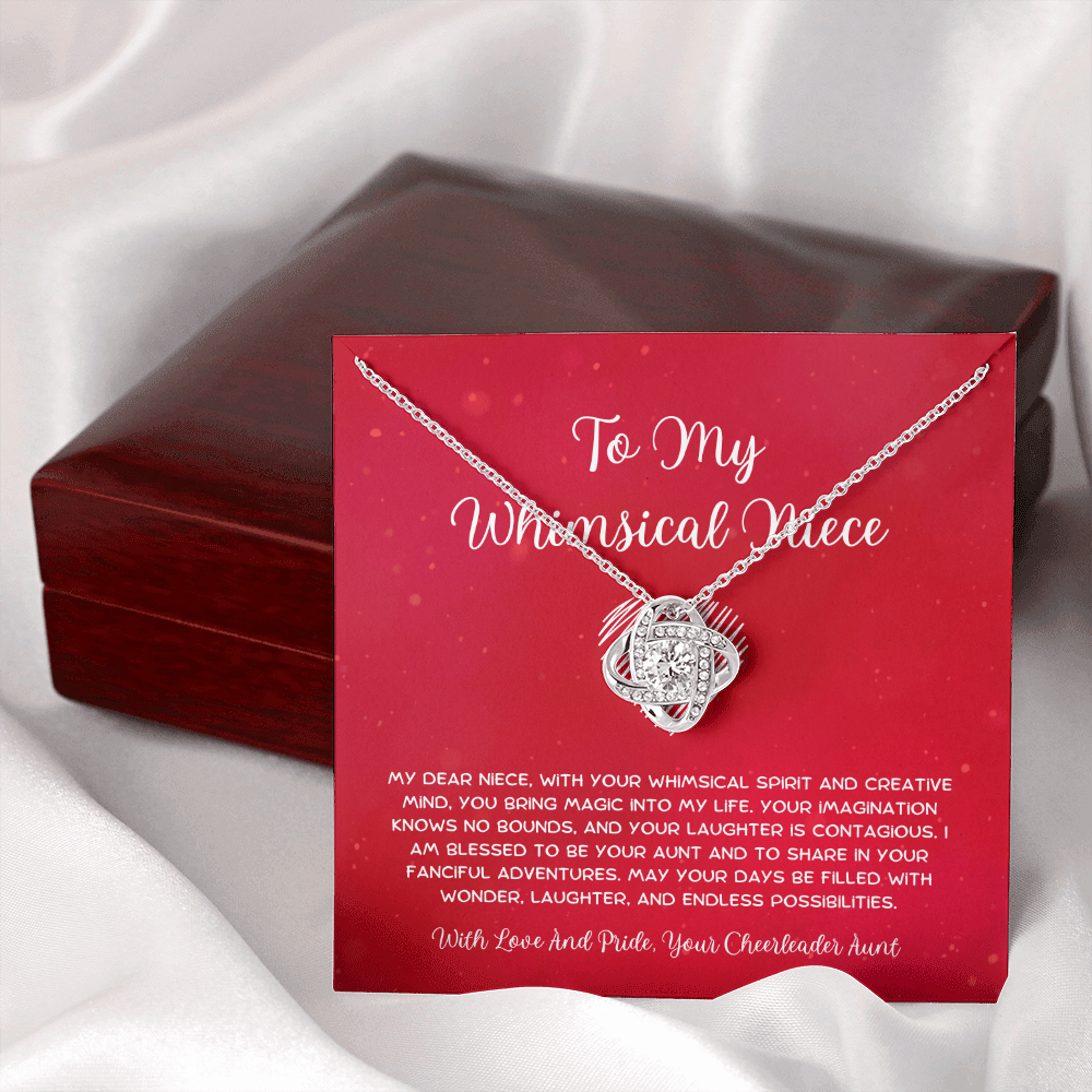 To My Whimsical Niece - From Aunt to Niece Love Knot Necklace