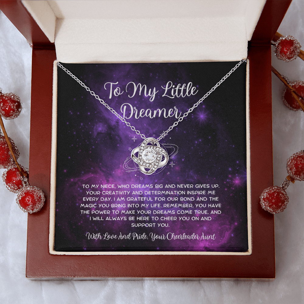 To My Little Dreamer - From Aunt to Niece Love Knot Necklace