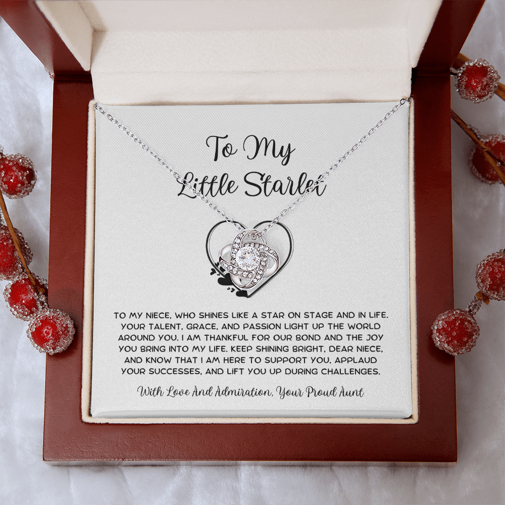 To My Little Starlet - From Aunt to Niece Love Knot Necklace