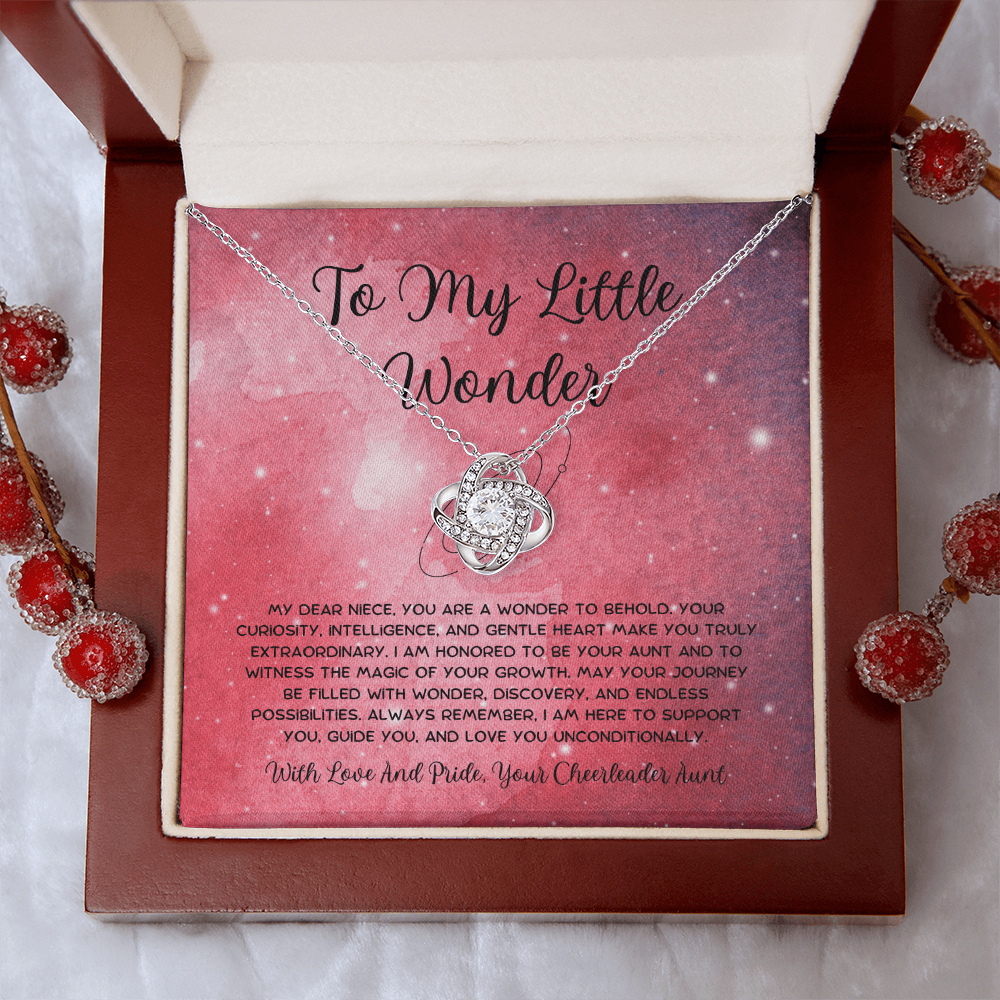 To My Little Wonder - From Aunt to Niece Love Knot Necklace