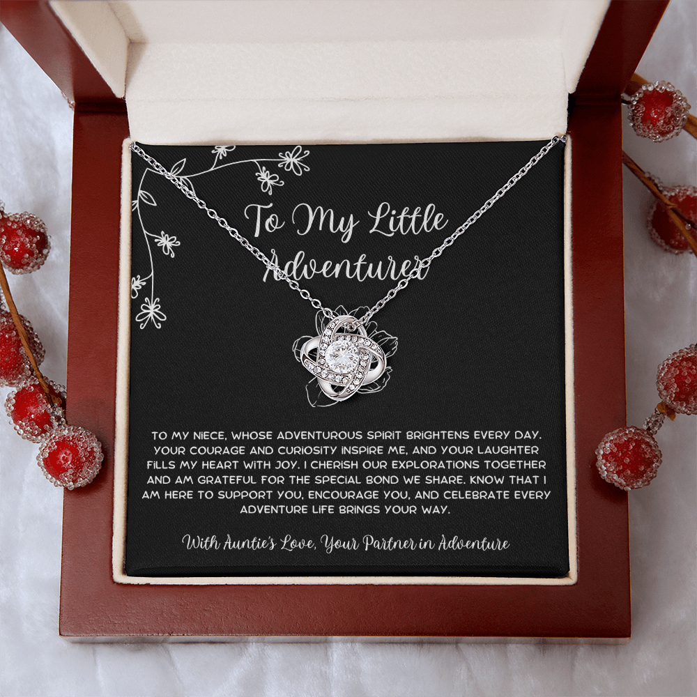 To My Little Adventurer - From Aunt to Niece Love Knot Necklace