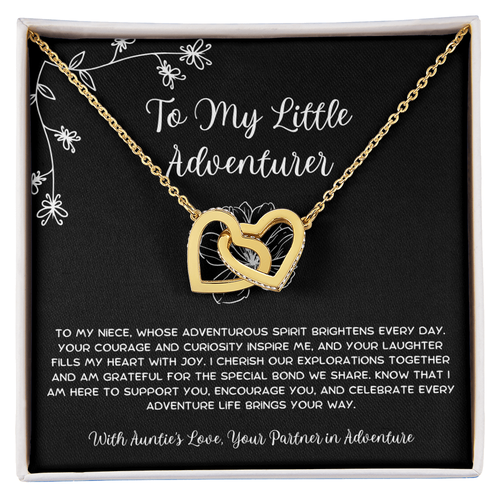 To My Little Adventurer - From Aunt to Niece Interlocking Hearts Necklace