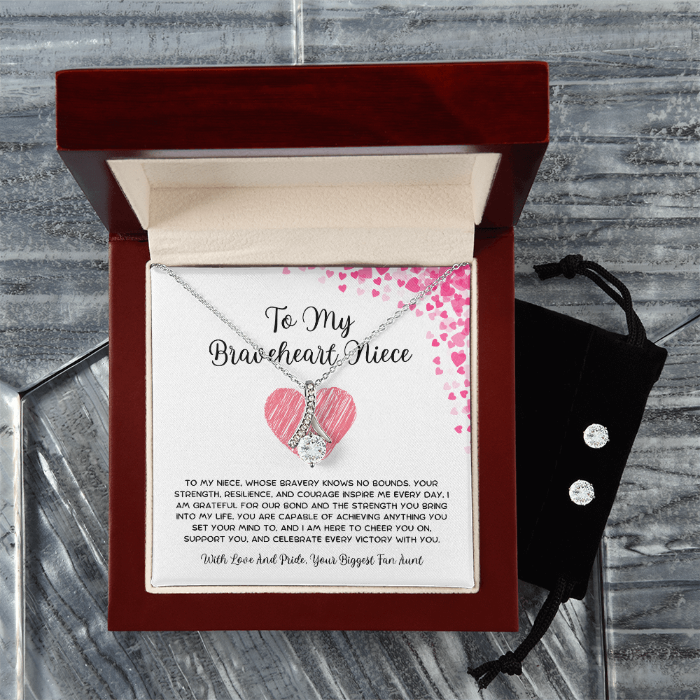 To My Braveheart Niece - From Aunt to Niece Alluring Beauty With Earrings