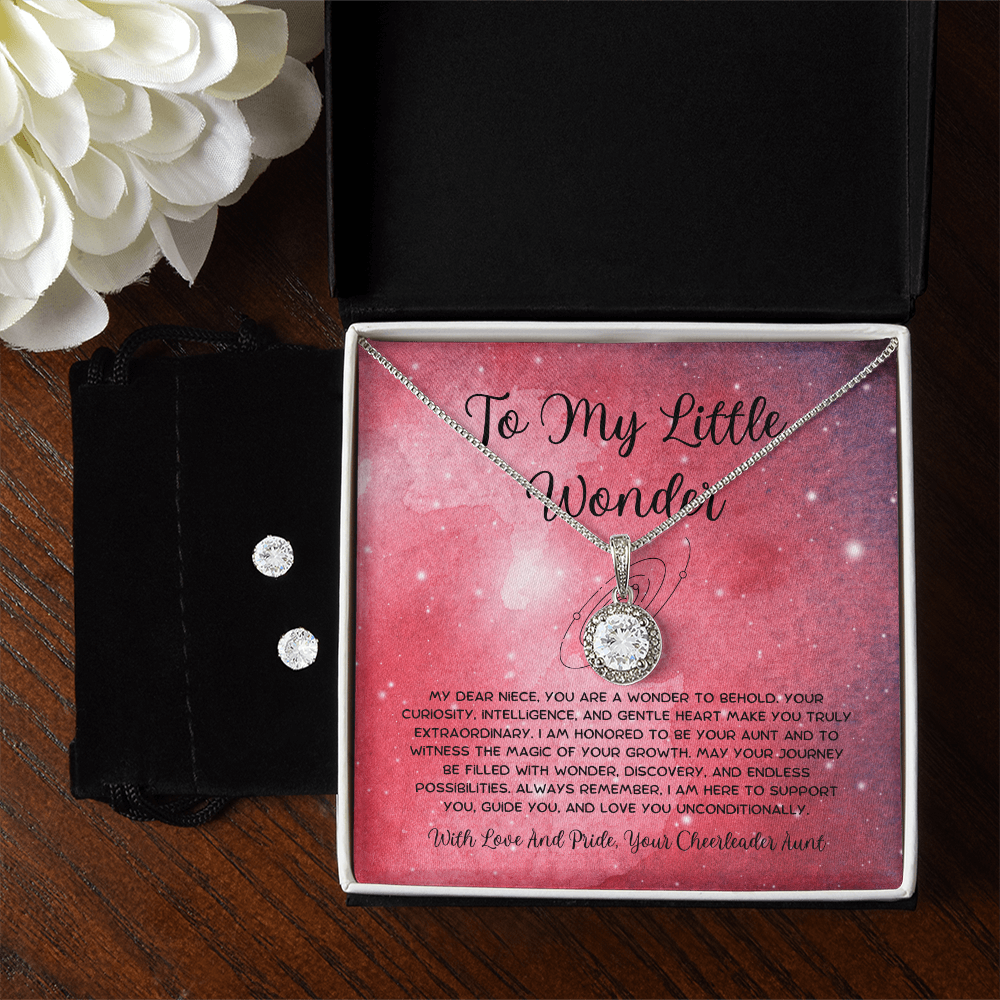 To My Little Wonder - From Aunt to Niece Eternal Hope Necklace With Earrings