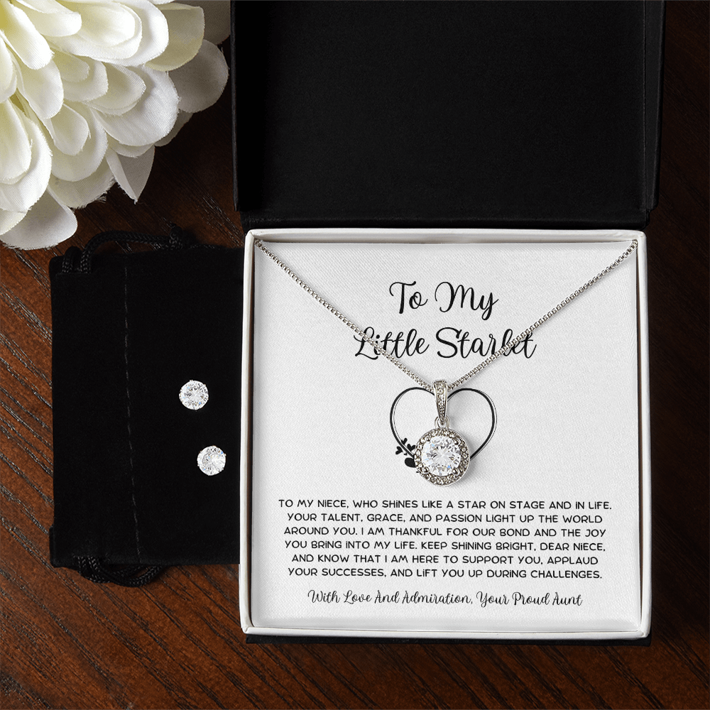 To My Little Starlet - From Aunt to Niece Eternal Hope Necklace With Earrings