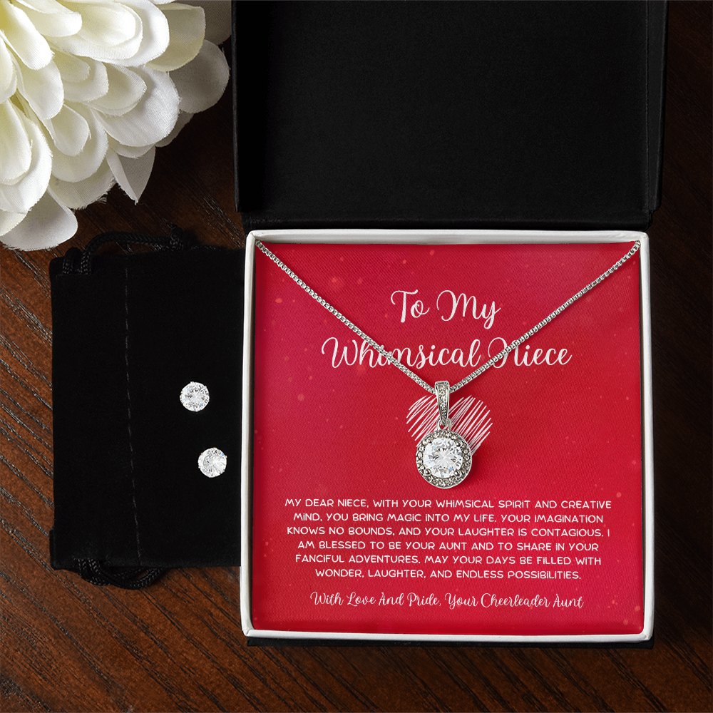 To My Whimsical Niece - From Aunt to Niece Eternal Hope Necklace With Earrings