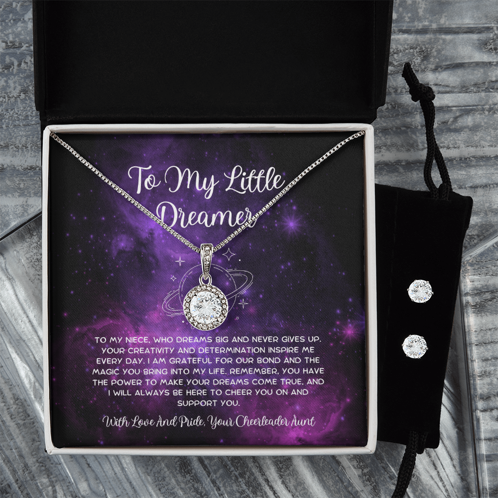 To My Little Dreamer - From Aunt to Niece Eternal Hope Necklace With Earrings