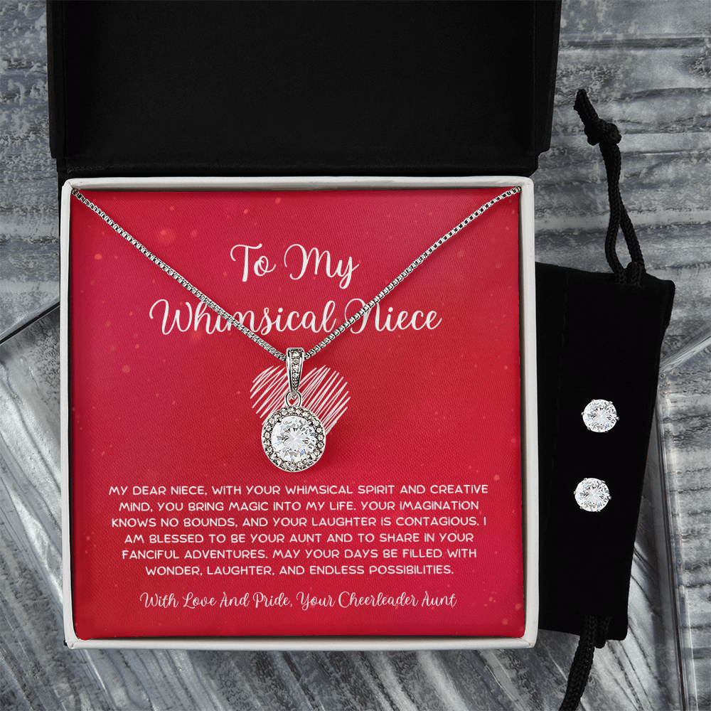 To My Whimsical Niece - From Aunt to Niece Eternal Hope Necklace With Earrings