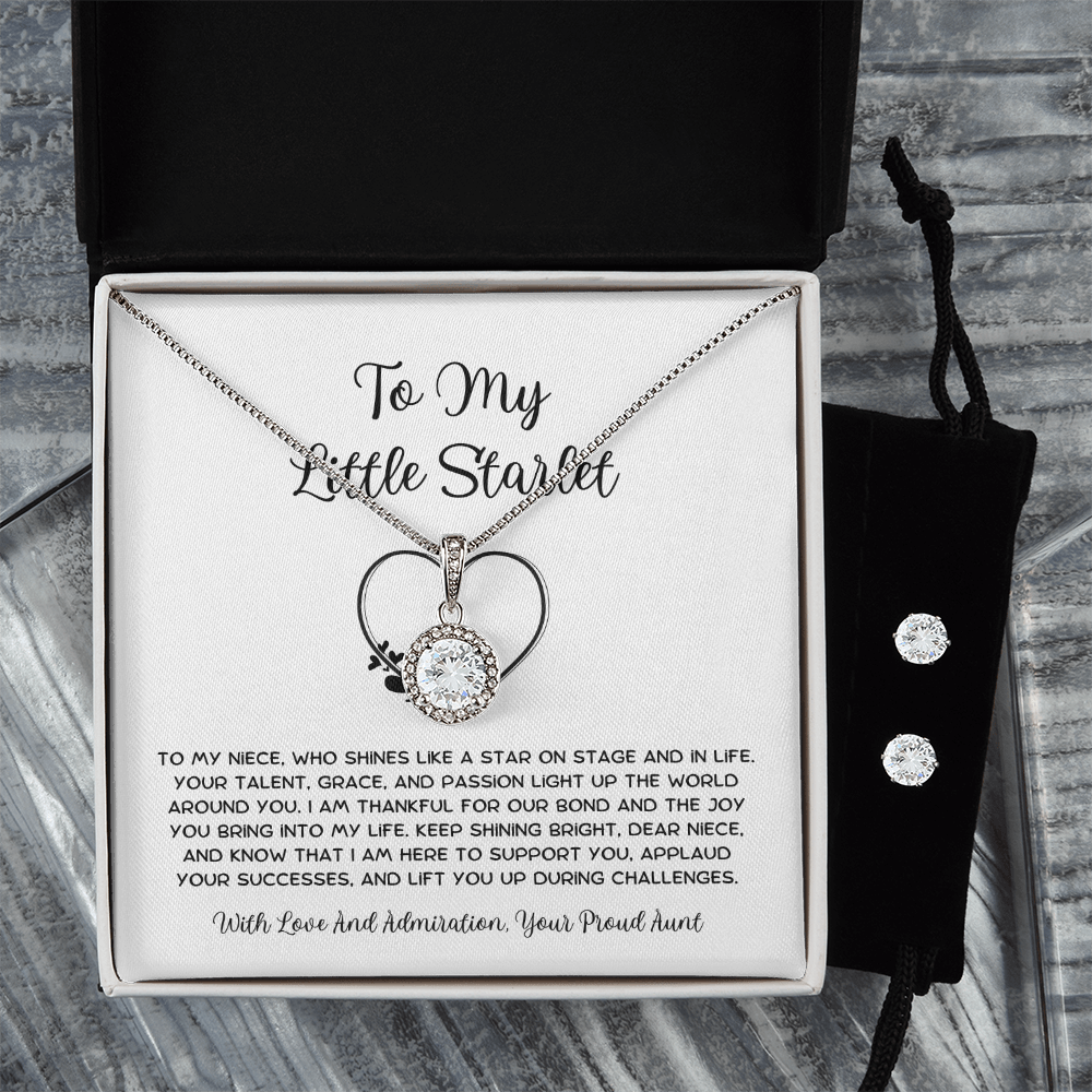 To My Little Starlet - From Aunt to Niece Eternal Hope Necklace With Earrings