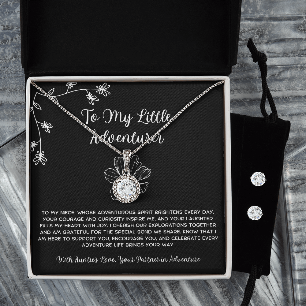 To My Little Adventurer - From Aunt to Niece Eternal Hope Necklace With Earrings