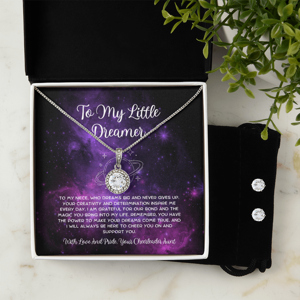 To My Little Dreamer - From Aunt to Niece Eternal Hope Necklace With Earrings