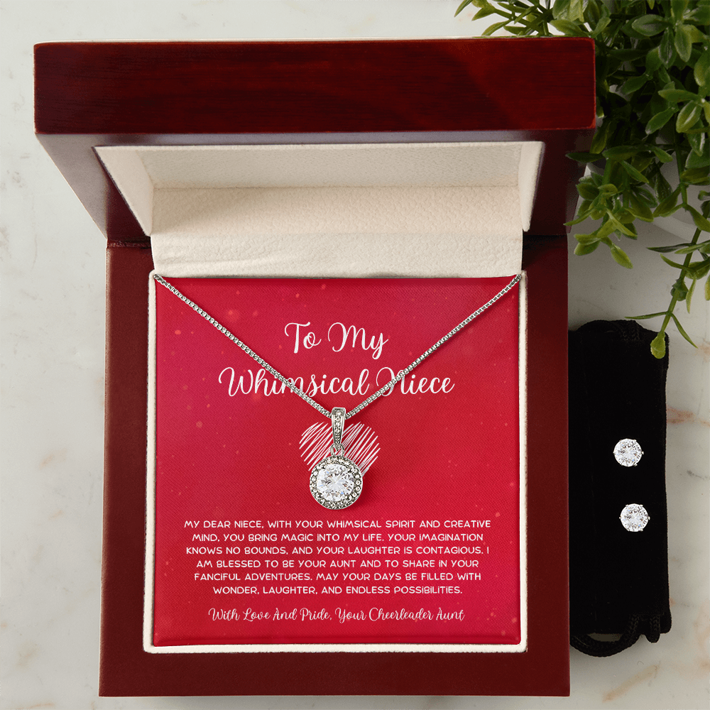 To My Whimsical Niece - From Aunt to Niece Eternal Hope Necklace With Earrings