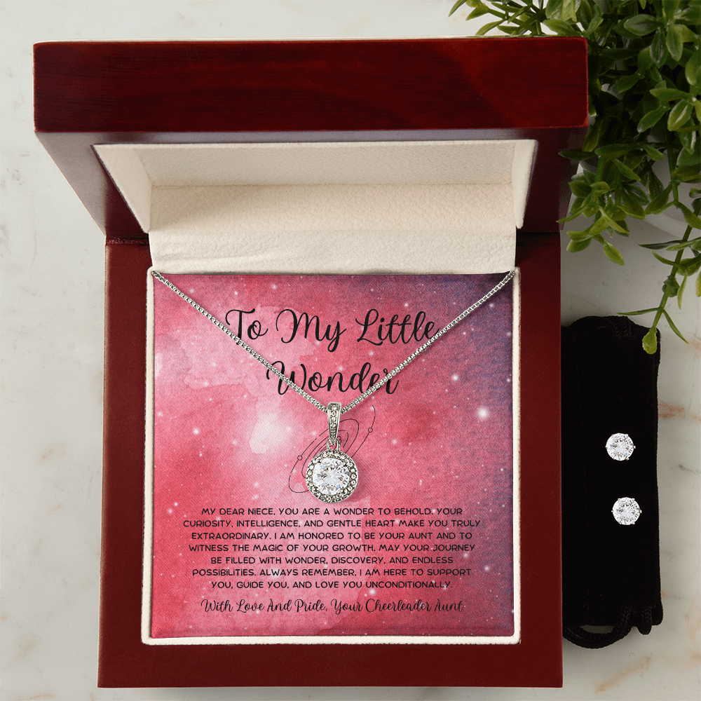 To My Little Wonder - From Aunt to Niece Eternal Hope Necklace With Earrings