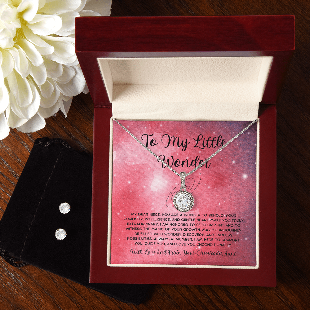 To My Little Wonder - From Aunt to Niece Eternal Hope Necklace With Earrings
