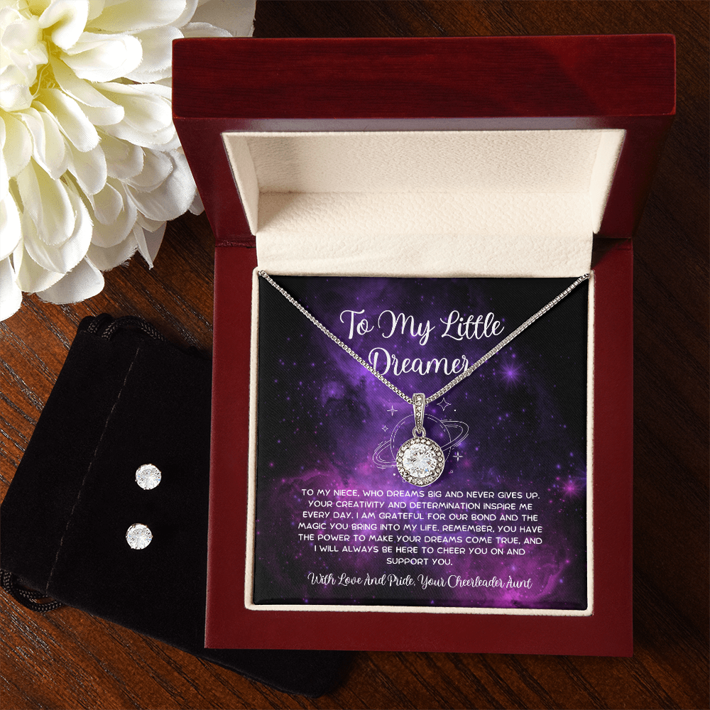 To My Little Dreamer - From Aunt to Niece Eternal Hope Necklace With Earrings