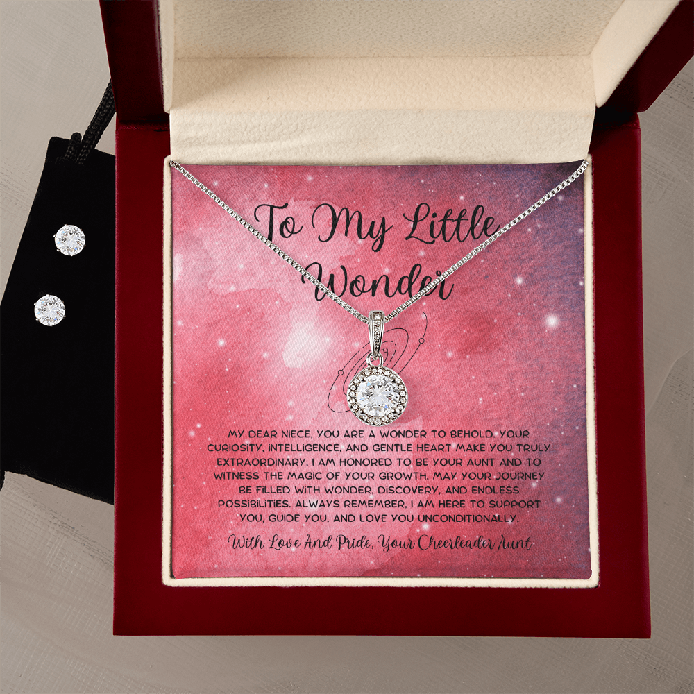 To My Little Wonder - From Aunt to Niece Eternal Hope Necklace With Earrings