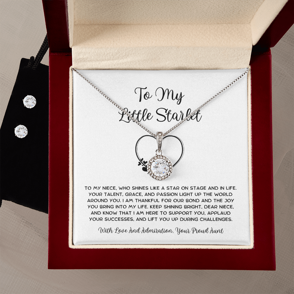 To My Little Starlet - From Aunt to Niece Eternal Hope Necklace With Earrings
