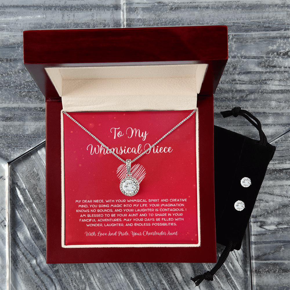 To My Whimsical Niece - From Aunt to Niece Eternal Hope Necklace With Earrings