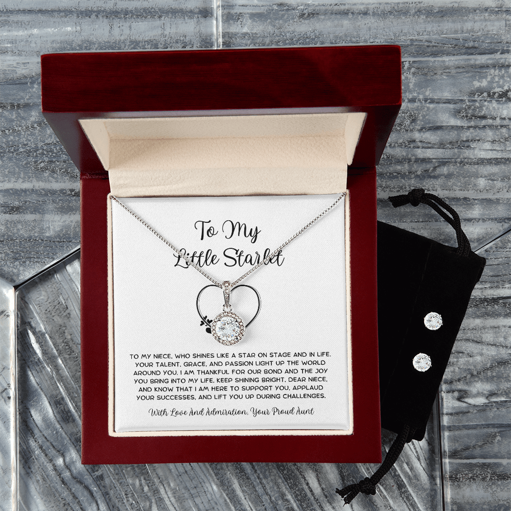 To My Little Starlet - From Aunt to Niece Eternal Hope Necklace With Earrings