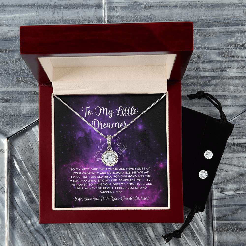 To My Little Dreamer - From Aunt to Niece Eternal Hope Necklace With Earrings