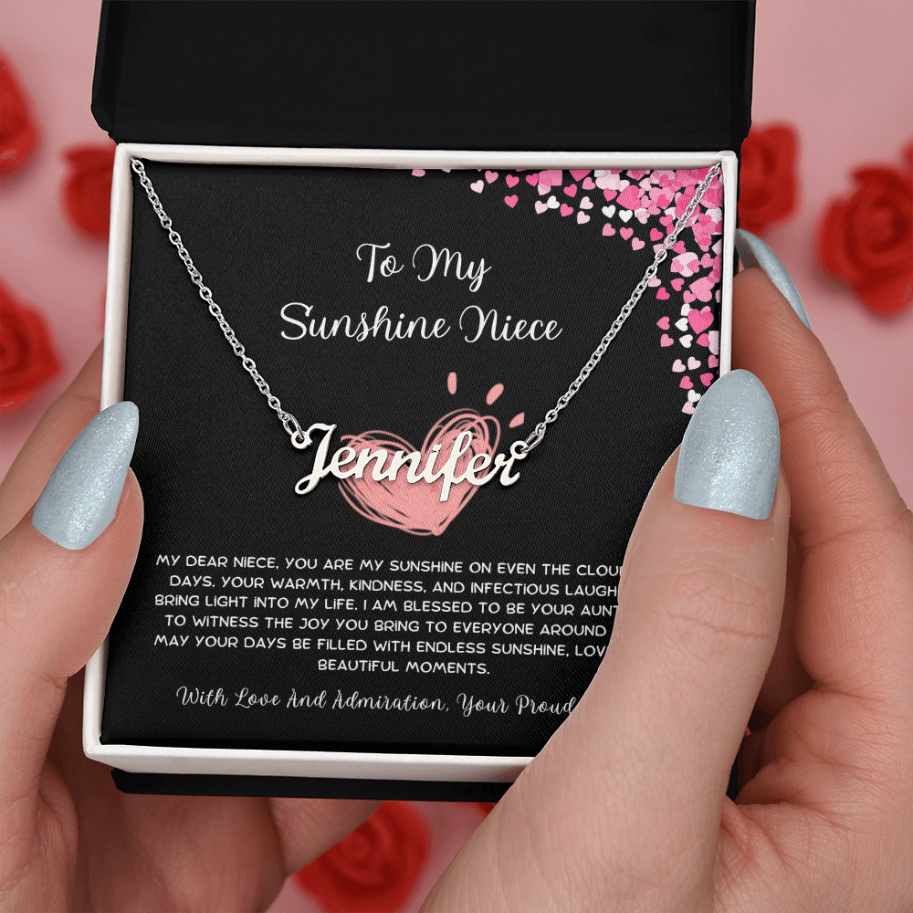 To My Sunshine Niece - From Aunt to Niece Custom Name Necklace