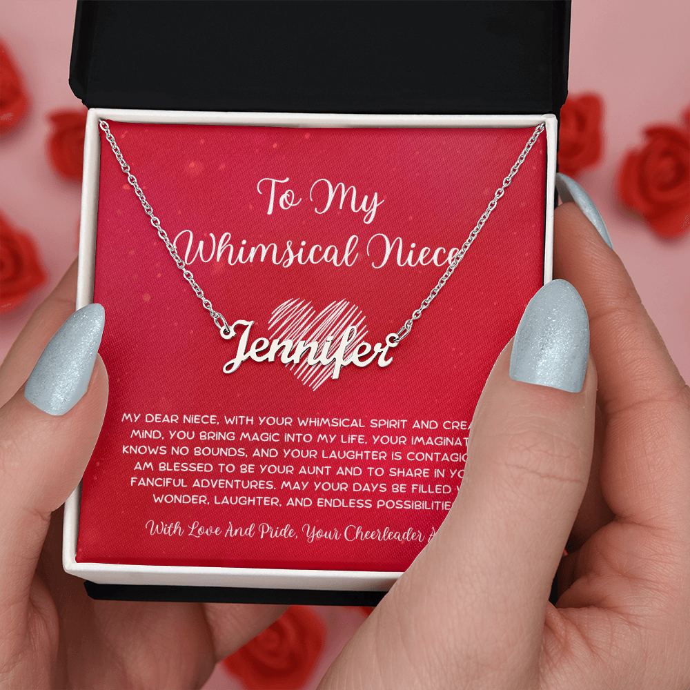 To My Whimsical Niece - From Aunt to Niece Custom Name Necklace