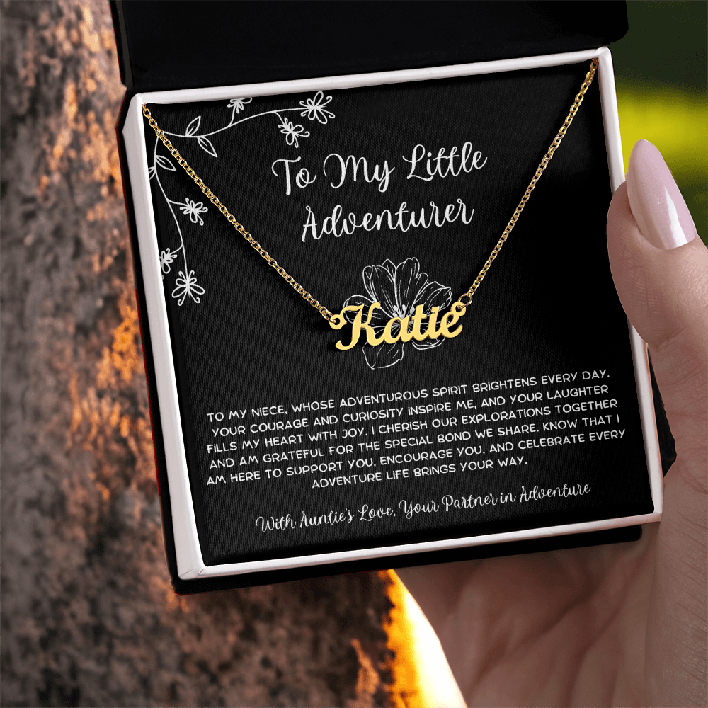 To My Little Adventurer - From Aunt to Niece Custom Name Necklace