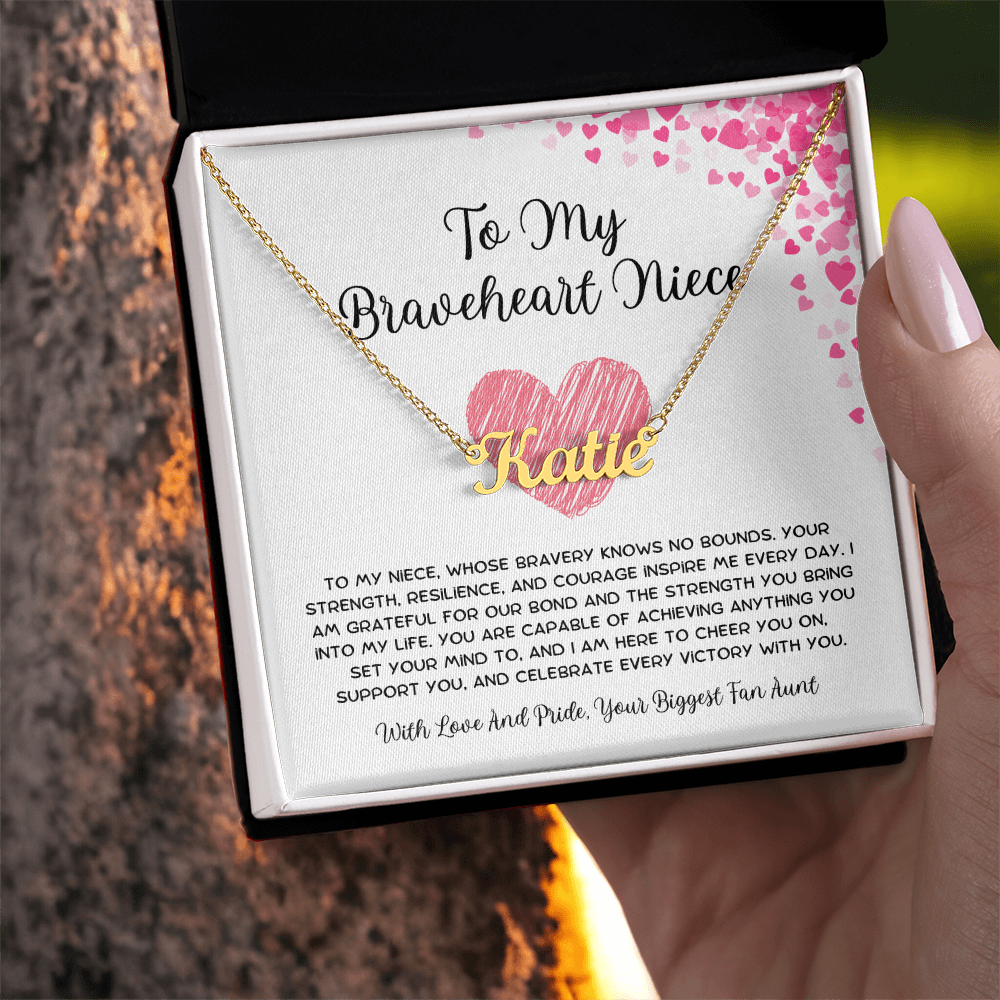 To My Braveheart Niece - From Aunt to Niece Custom Name Necklace