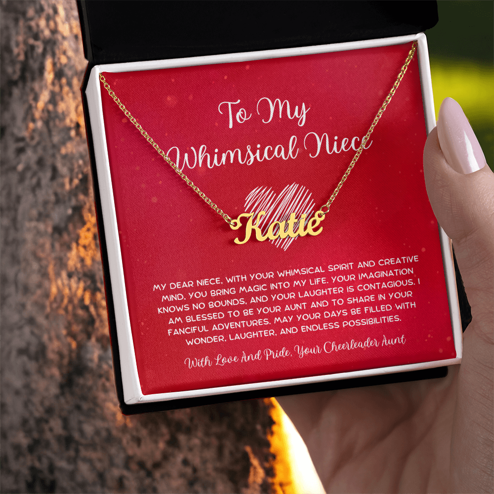 To My Whimsical Niece - From Aunt to Niece Custom Name Necklace