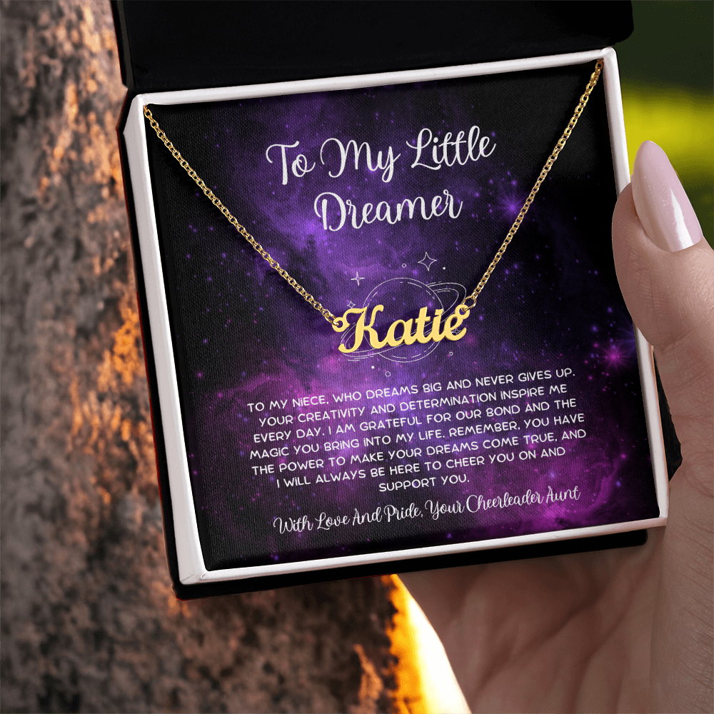 To My Little Dreamer - From Aunt to Niece Custom Name Necklace