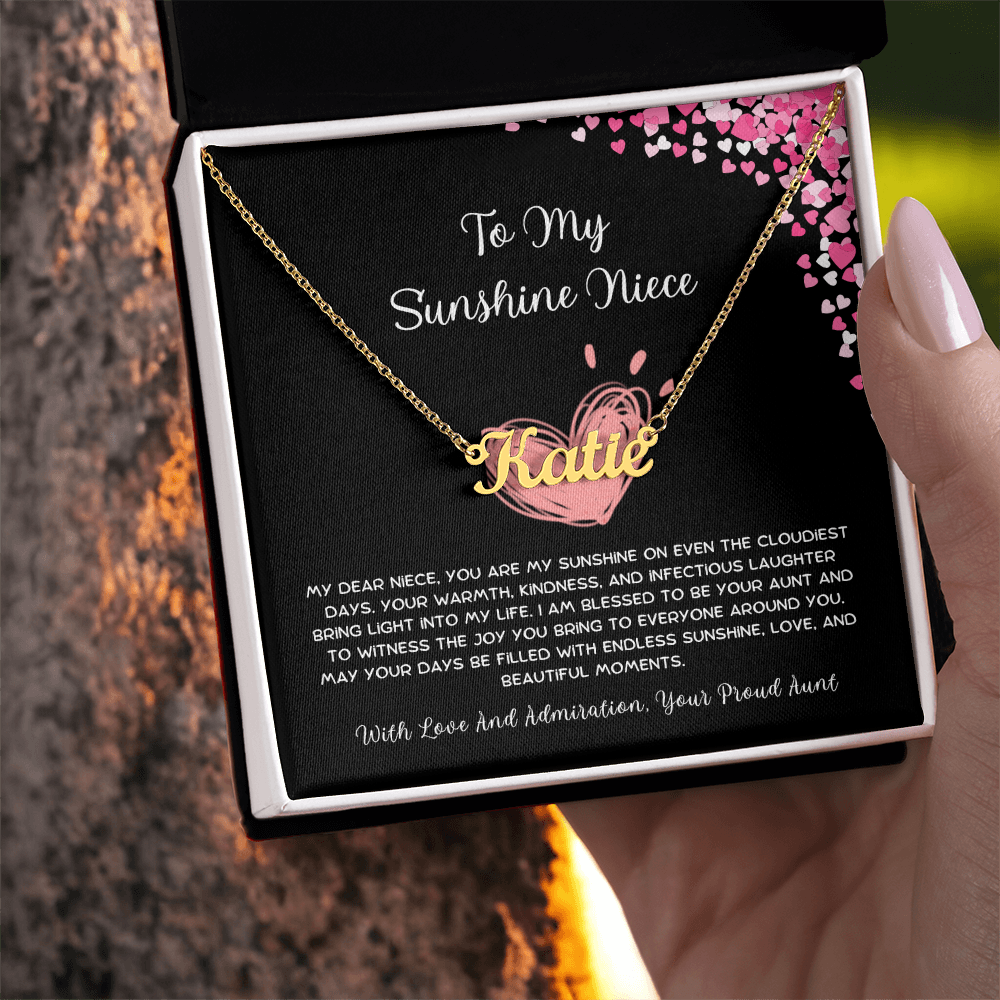 To My Sunshine Niece - From Aunt to Niece Custom Name Necklace
