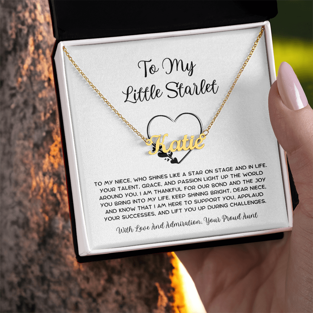 To My Little Starlet - From Aunt to Niece Custom Name Necklace