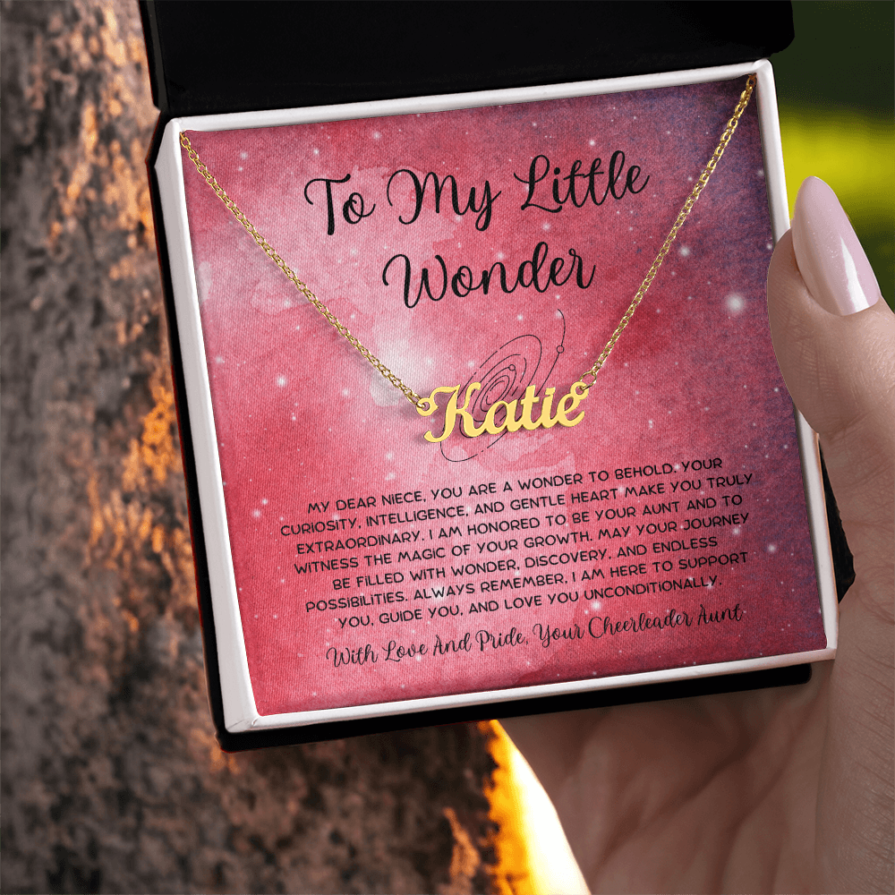 To My Little Wonder - From Aunt to Niece Custom Name Necklace