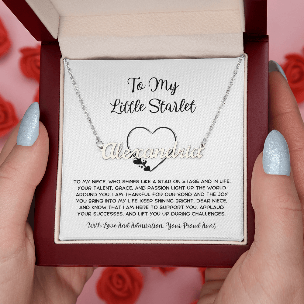 To My Little Starlet - From Aunt to Niece Custom Name Necklace