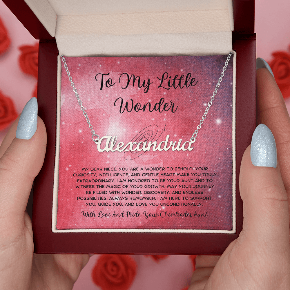 To My Little Wonder - From Aunt to Niece Custom Name Necklace