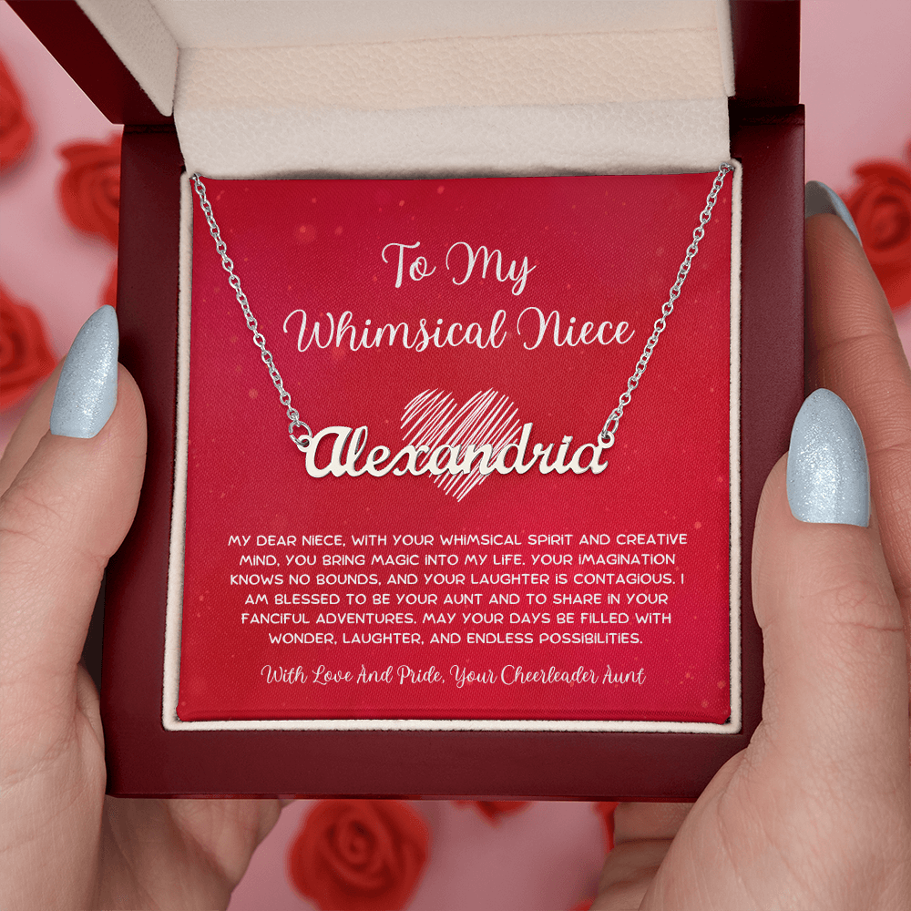 To My Whimsical Niece - From Aunt to Niece Custom Name Necklace