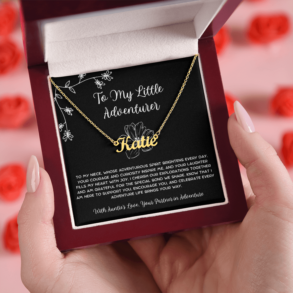 To My Little Adventurer - From Aunt to Niece Custom Name Necklace