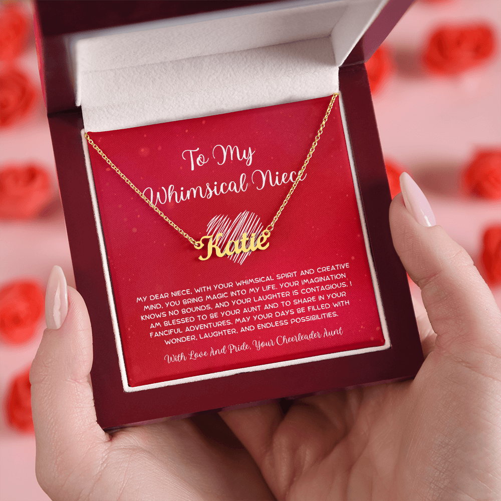 To My Whimsical Niece - From Aunt to Niece Custom Name Necklace