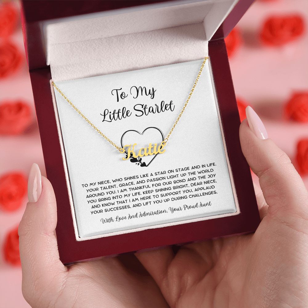 To My Little Starlet - From Aunt to Niece Custom Name Necklace