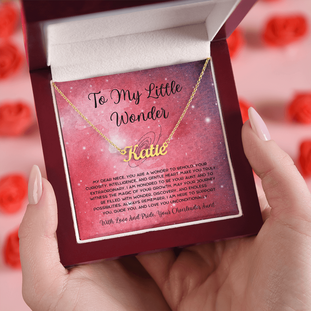 To My Little Wonder - From Aunt to Niece Custom Name Necklace