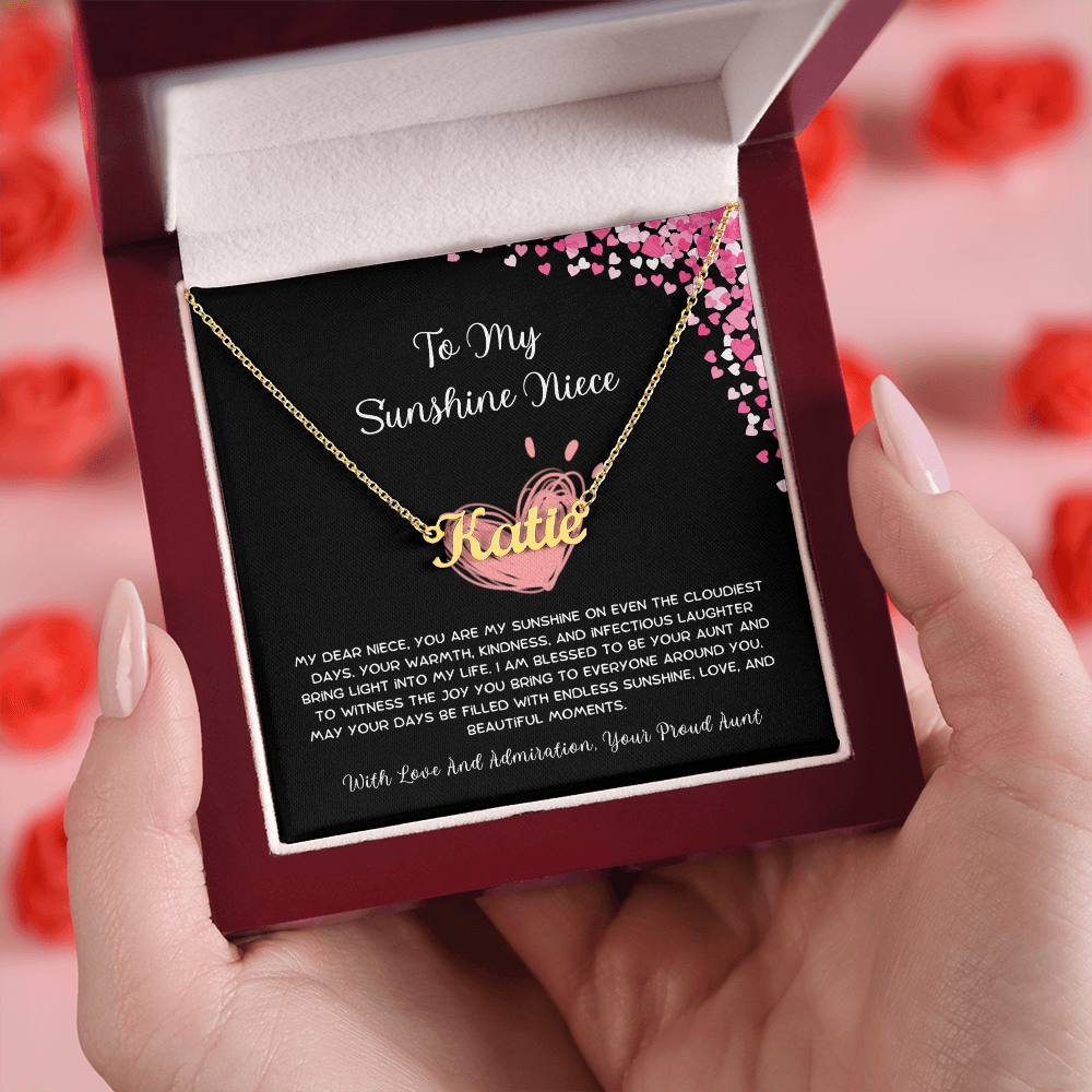 To My Sunshine Niece - From Aunt to Niece Custom Name Necklace