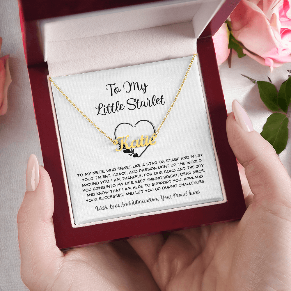 To My Little Starlet - From Aunt to Niece Custom Name Necklace