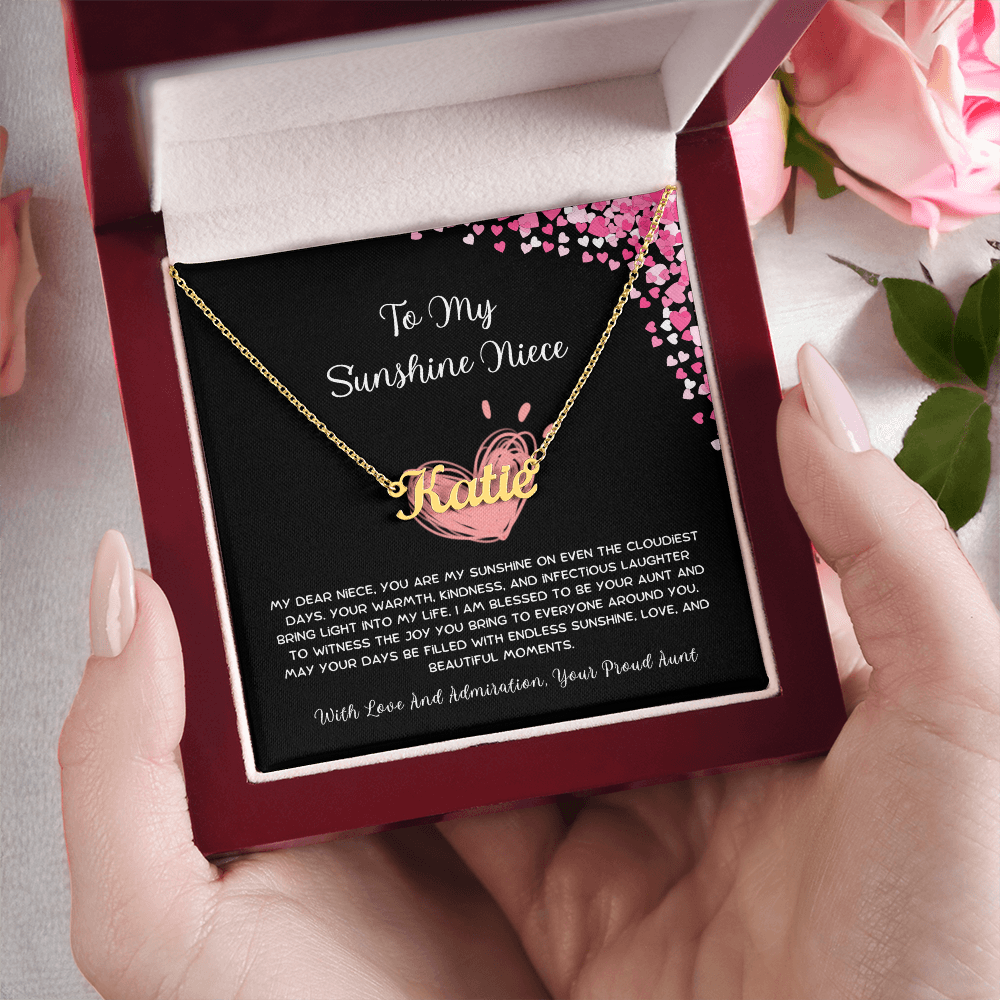 To My Sunshine Niece - From Aunt to Niece Custom Name Necklace