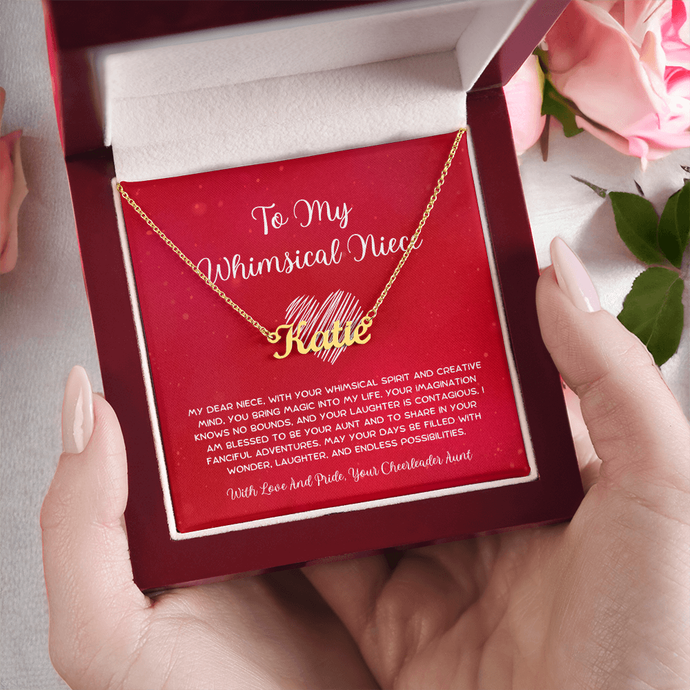 To My Whimsical Niece - From Aunt to Niece Custom Name Necklace