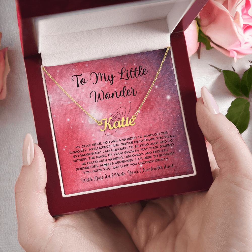 To My Little Wonder - From Aunt to Niece Custom Name Necklace