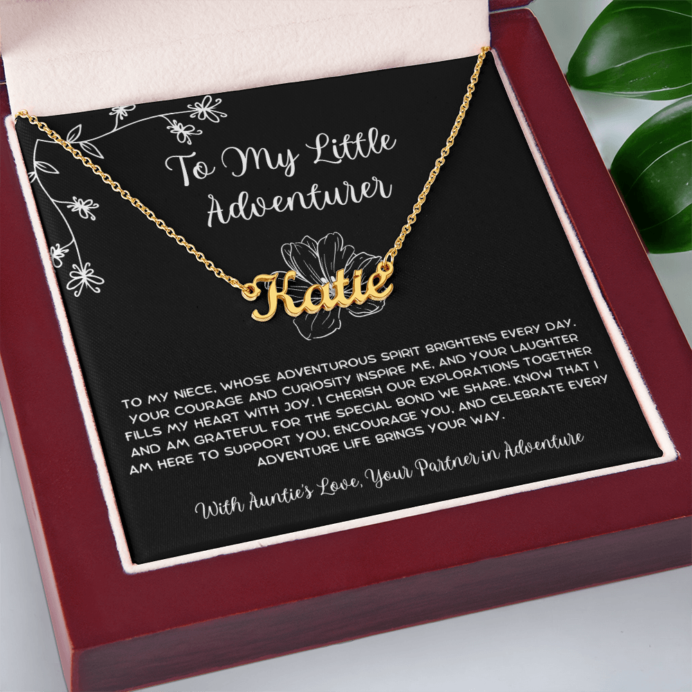 To My Little Adventurer - From Aunt to Niece Custom Name Necklace