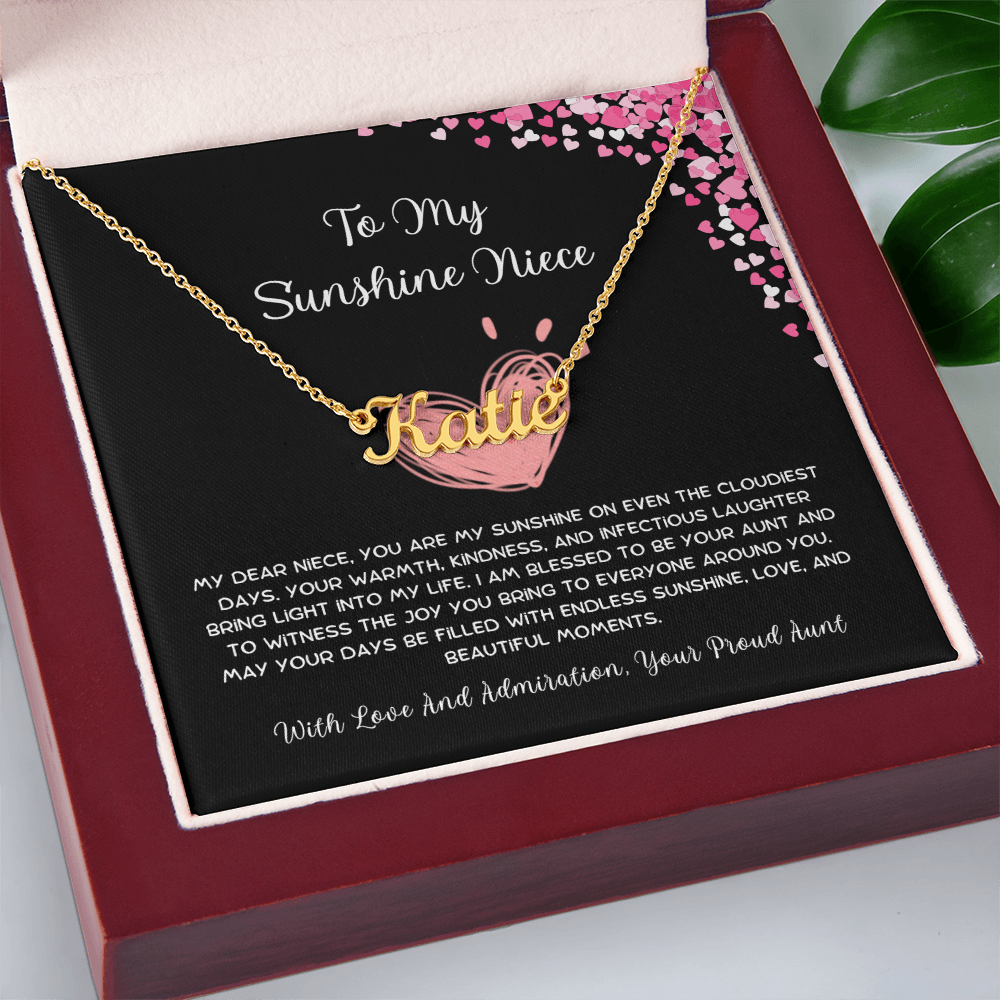 To My Sunshine Niece - From Aunt to Niece Custom Name Necklace