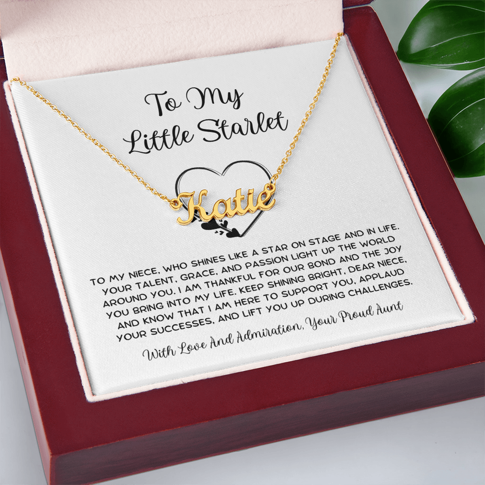 To My Little Starlet - From Aunt to Niece Custom Name Necklace