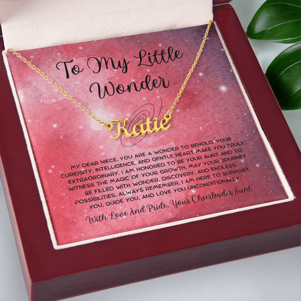 To My Little Wonder - From Aunt to Niece Custom Name Necklace