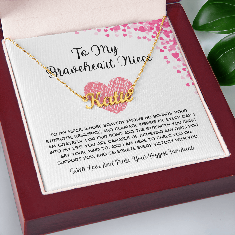 To My Braveheart Niece - From Aunt to Niece Custom Name Necklace